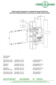 Swing gate lock GTS 2 double profile cylinder gray RAL 7016 handle no. 1010